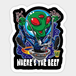 Where's the Beef Alien Burger UFO with handlebars Sticker